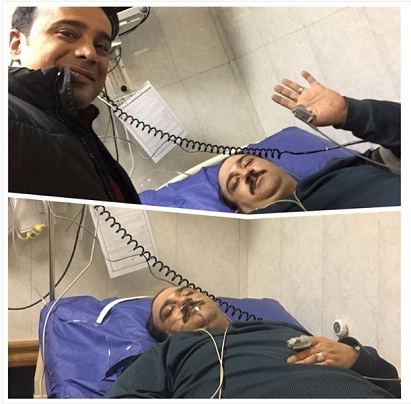 عکسهای بستری شدن مهران غفوریان در بیمارستان به دلیل کار زیاد